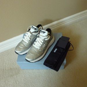 PRADA Logo Nylon Casual Laceup Sneakers Shoes - 7B